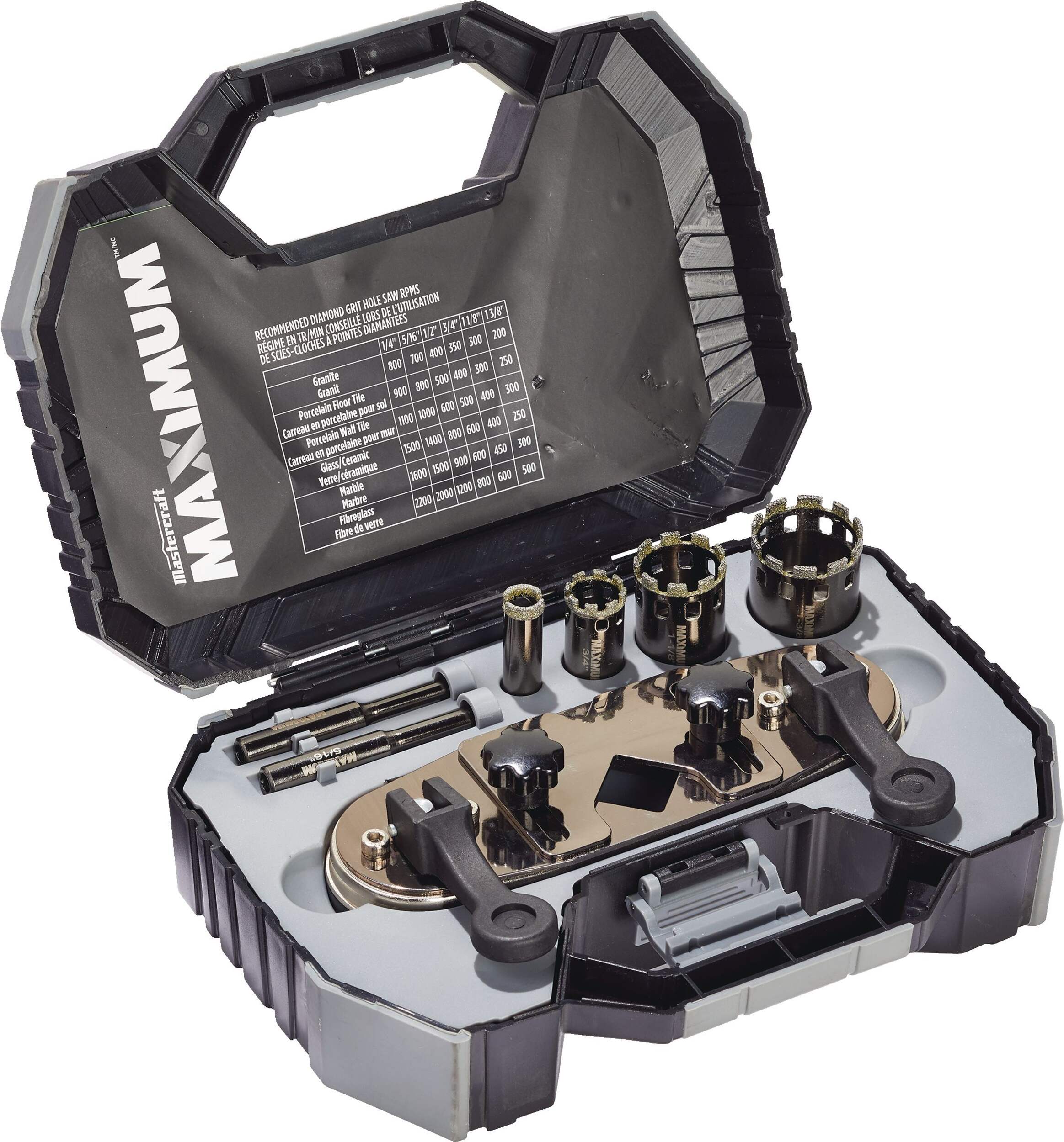 MAXIMUM Diamond Hole Saw Set, 7-pc Front_Three_Fourths_Angled_Right