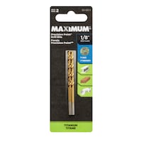 MAXIMUM Precision Point 7-Edge Titanium Drill Bits for Wood, Metal, Plastic, 2-pk Front_Flat