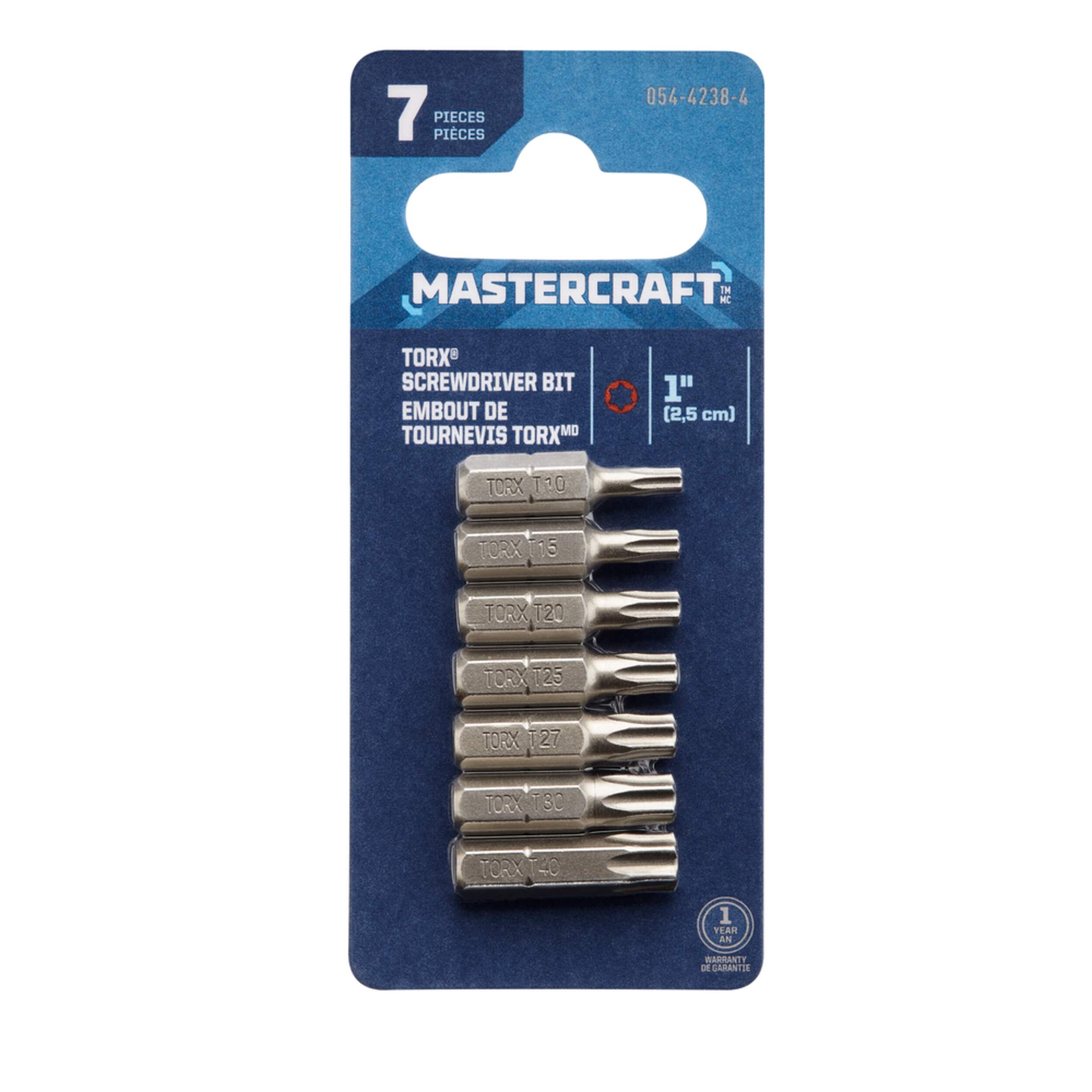 Mastercraft Torx Bit, 1-in, 7-pc Front_Flat