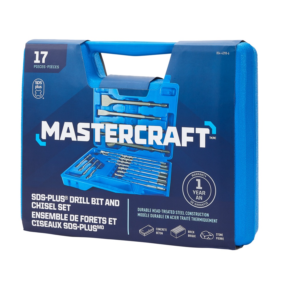 Mastercraft SDSPLUS Drill Bit & Chisel Set for Concrete, Brick, Stone