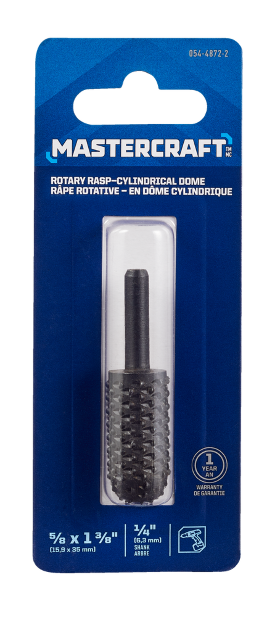 Mastercraft Cylindrical Rotary Rasp, PR-2, 1/4-in Shank, For Wood & Plastic Front_Flat