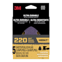 3M Ultra Durable Aluminum Oxide Detail Mouse Sandpapers for Wood, Plastic, Metal, 5-pk Front_Flat