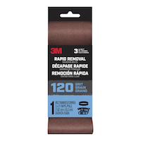 3M 3-in x 21-in Rapid Removal Aluminum Oxide Sanding Belt for Wood, Plastic, Metal Front_Flat