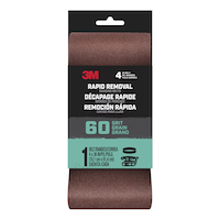 3M 4-in x 36-in Rapid Removal Aluminum Oxide Sanding Belt for Wood, Plastic, Metal Front_Flat