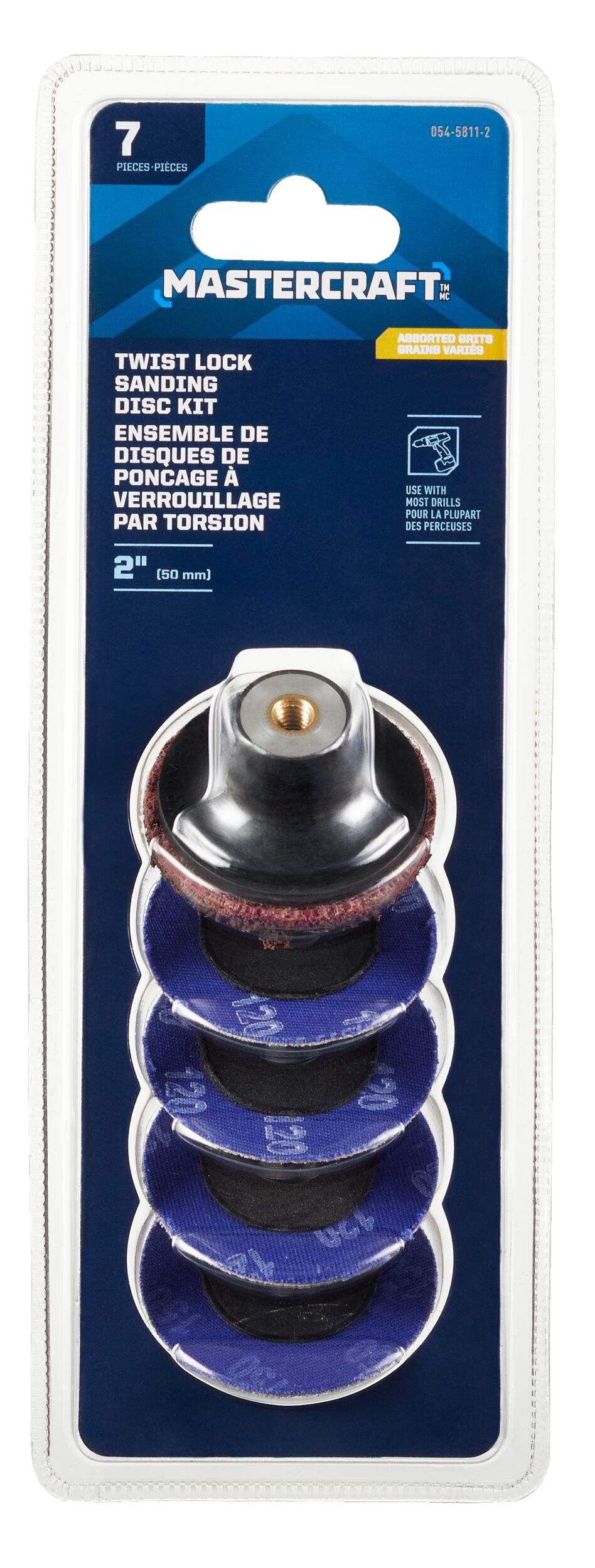Mastercraft Twist Lock Sanding Disc Kit, 2in, 6pc Canadian Tire