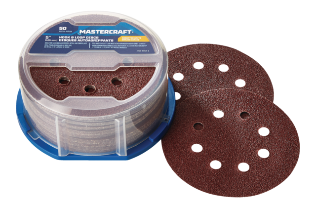 Mastercraft 5in Assorted Grit Hook & Loop Aluminum Oxide 8Hole
