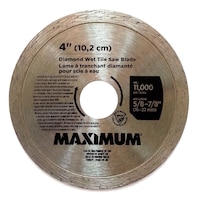 MAXIMUM 4-in Continuous Rim Diamond Coated Circular Saw Blade for Porcelain, Marble, Slate, Ceramic Front_Flat