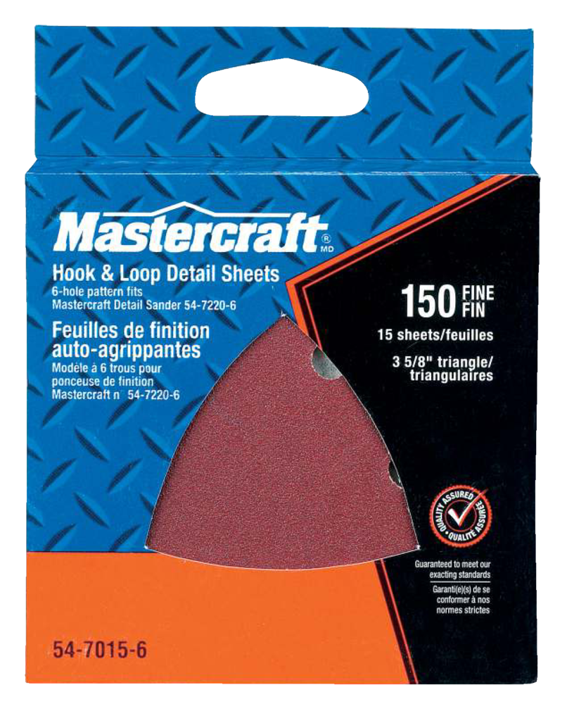 Mastercraft 150 Grit Hook & Loop Aluminum Oxide Detail Mouse Sandpaper