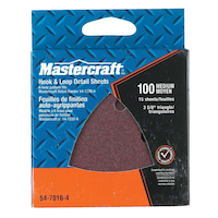 Mastercraft 100 Grit Hook & Loop Aluminum Oxide Detail Mouse Sandpaper for Wood, Metal, Plastic Front_Flat