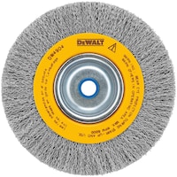 DEWALT DW4904 6 x 5/8-in Medium Face Crimped Carbon Steel Bench Wire Wheel Brush Front_Flat