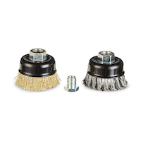 MAXIMUM Carbon Steel Wire Cup Brush Set 5/8-in Arbor, 2-pc Front_Elevated