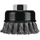 MAXIMUM Carbon Steel Knotted Wire Cup Brush 5/8-in-11 or M10 Arbor Front_Flat