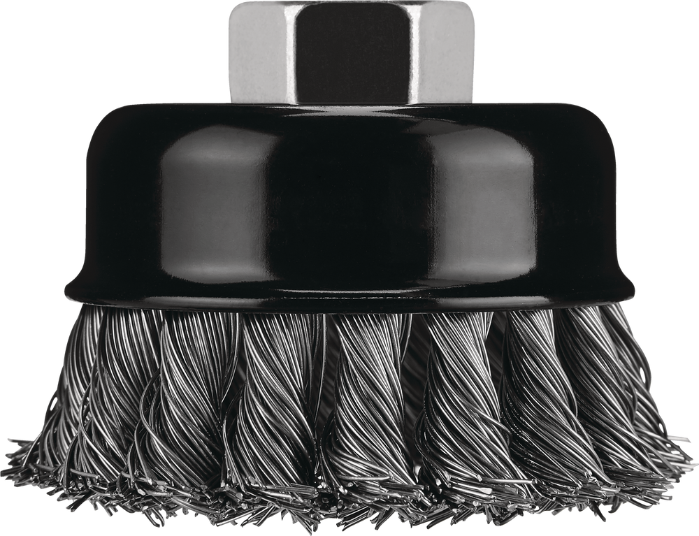 MAXIMUM Carbon Steel Knotted Wire Cup Brush 5/8in11 or M10 Arbor