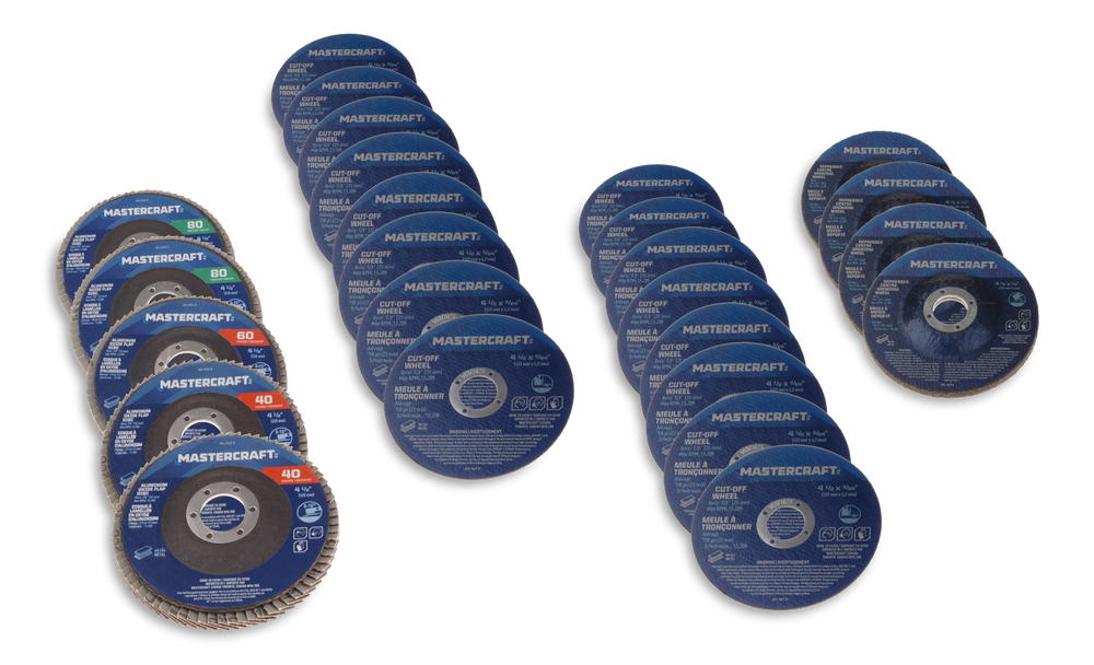 Mastercraft Aluminum Oxide Flap Discs & Cut off Wheels Set for Metal