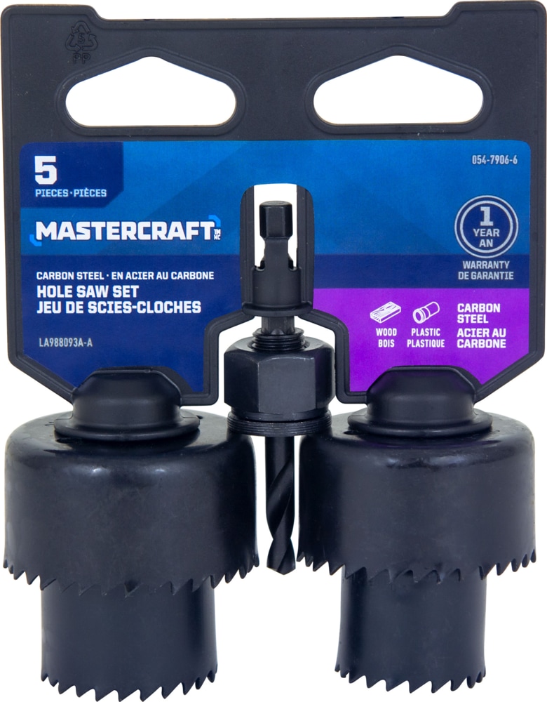 Mastercraft HCS Hole Saw Set for Wood, Plastic, 5pc Canadian Tire