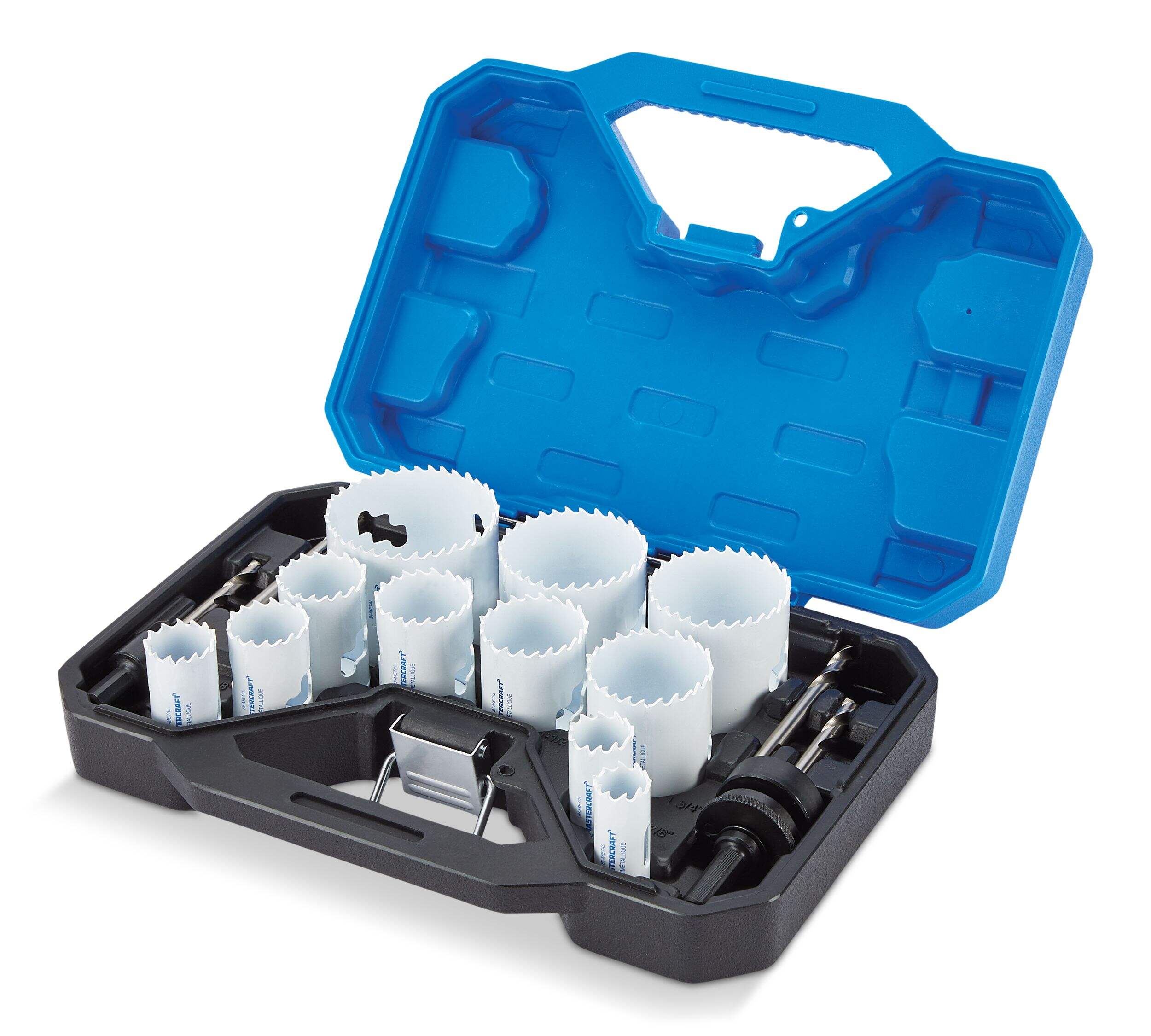 Mastercraft Bi-Metal Hole Saw Set for Wood, Metal and Plastic, 17-pc Front_Angled_Left