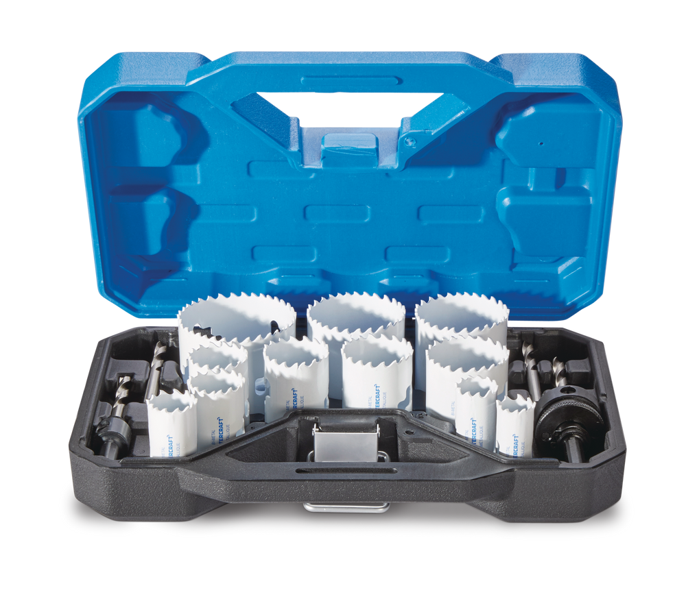 Mastercraft BiMetal Hole Saw Set for Wood, Metal and Plastic, 17pc