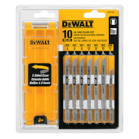 DEWALT HCS Jigsaw Blade Set with Case, for Wood, Laminate, 10-pc Front_Flat