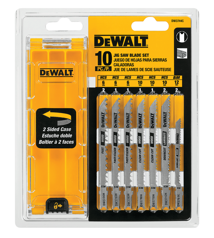 DEWALT HCS Jigsaw Blade Set with Case, for Wood, Laminate, 10pc
