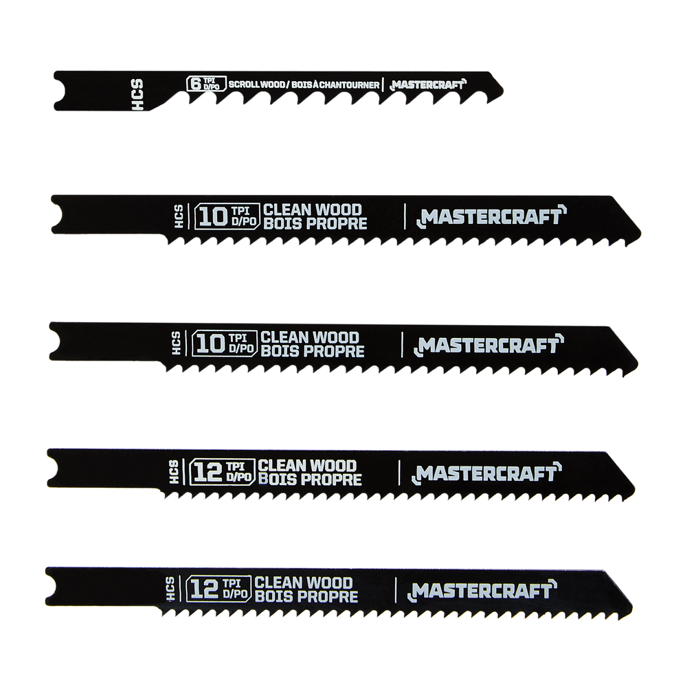Mastercraft UShank HCS Jigsaw Blade Set for Wood, 5pc Canadian Tire