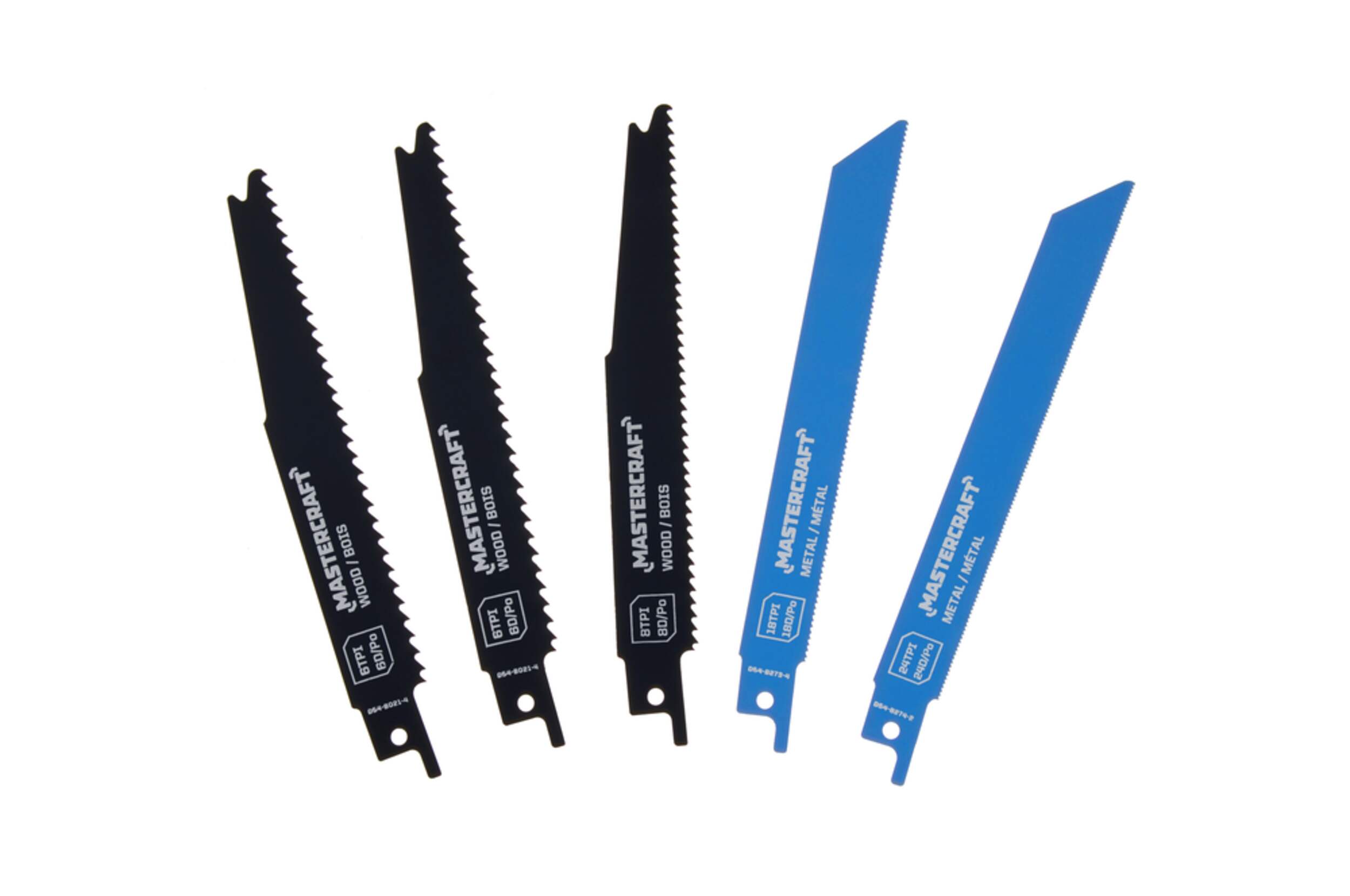 Mastercraft HSS and Cobalt Reciprocating Saw Blade Set for Wood, Metal, Plastic, 5-pc Composite_or_Mixed