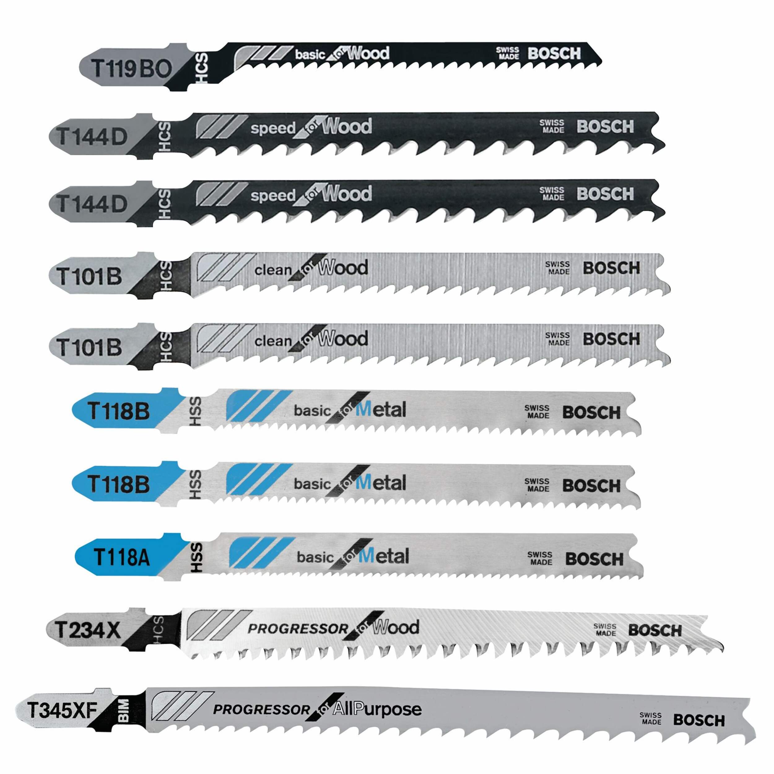 Bosch Shank Jig Saw Blade Set, 10-pc Side_Right