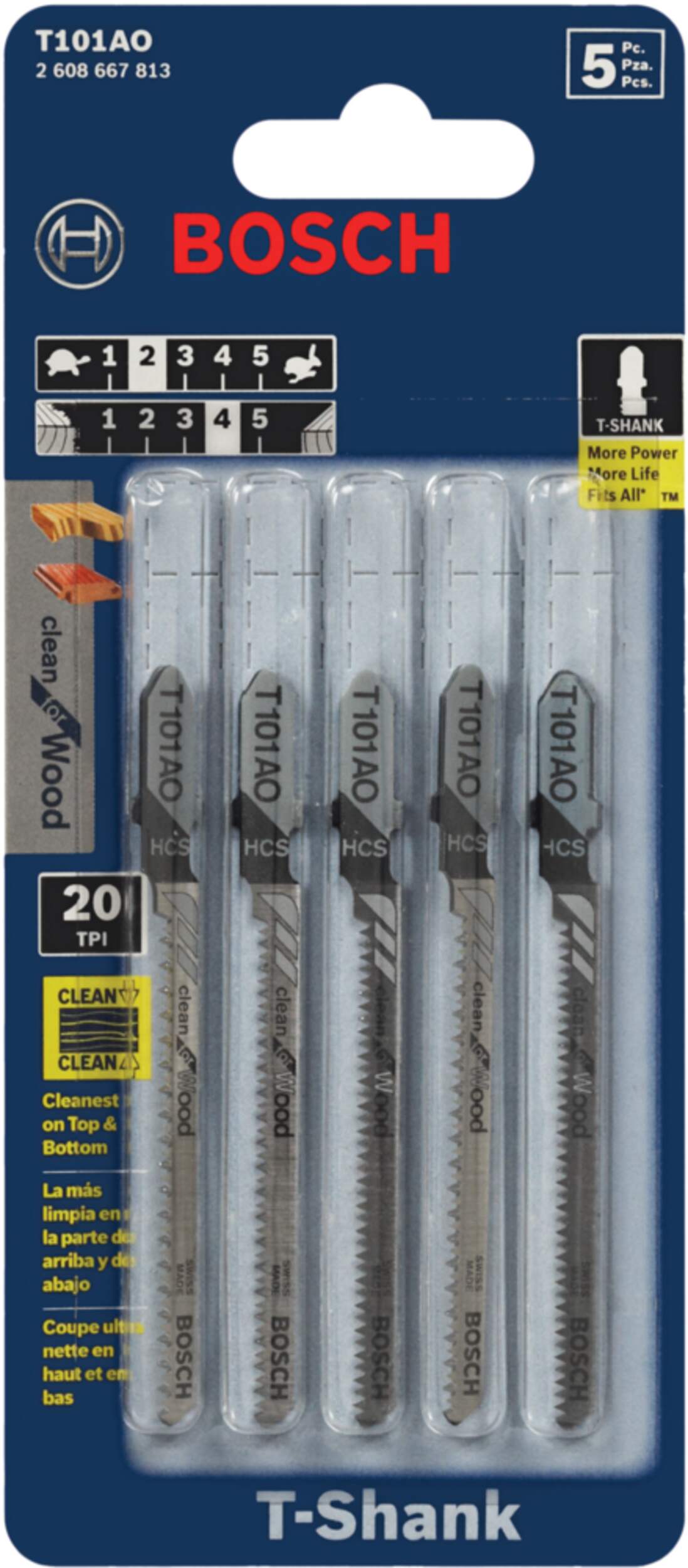 Bosch 1.97-in HCS Jigsaw Blade for Wood, Laminate, Plastic Front_Flat