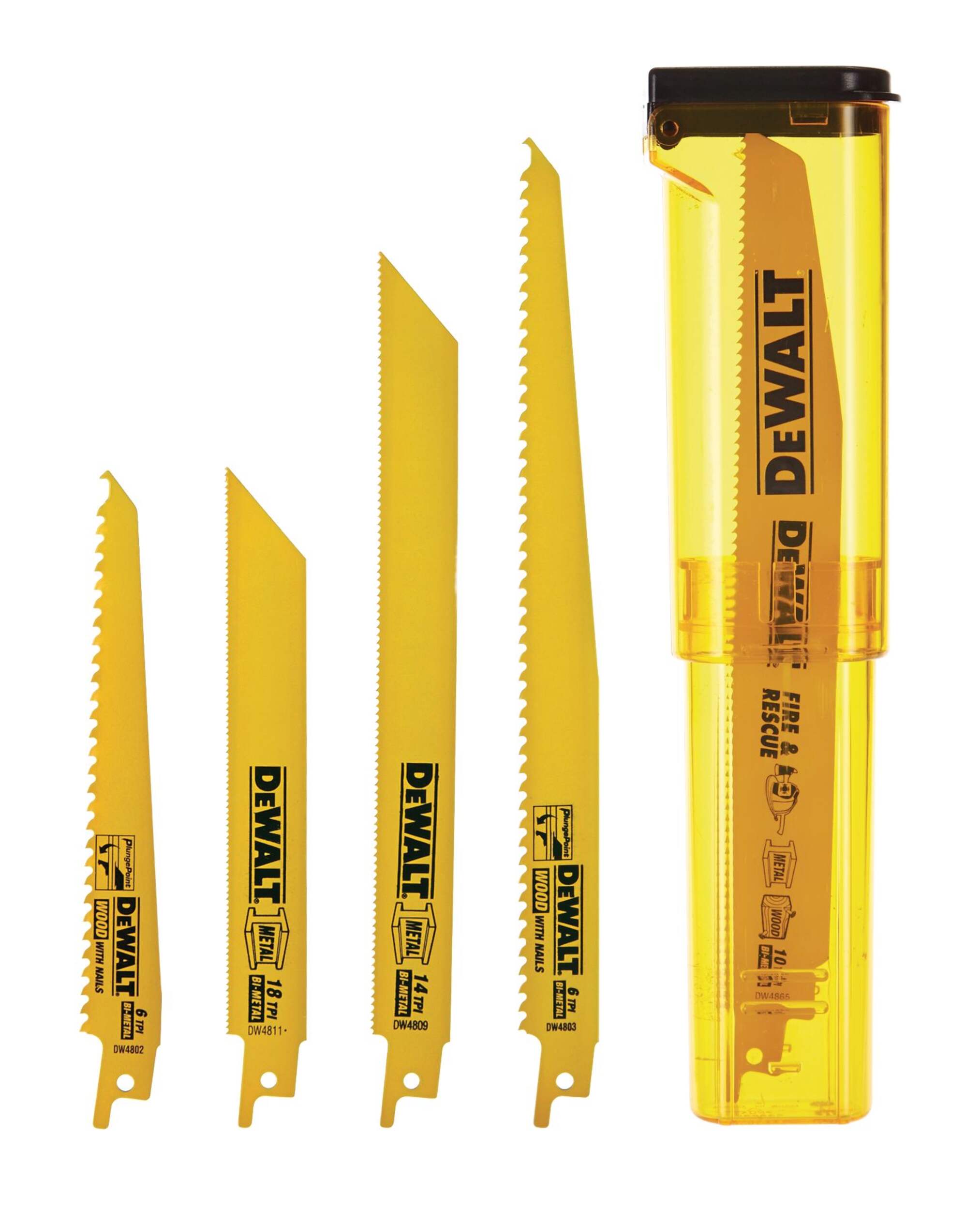 DEWALT DW4899 Bi-Metal Reciprocating Saw Blade Set for Wood, Metal, 16-pc Composite_or_Mixed