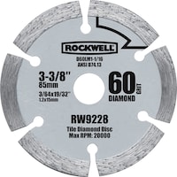 Rockwell Versacut 3-3/8-in Diamond Coated Circular Saw Blade for Ceramic, Cement, Stone Front_Flat