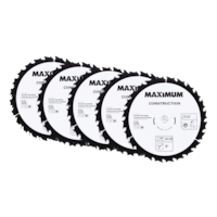 MAXIMUM 7-1/4-in 24T Carbide Tipped Circular Saw Blades for Wood, 5-pk Front_Flat