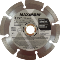MAXIMUM 4-1/2-in 8T Segmented Diamond Coated Rim Blade for Concrete, Cement, Stone Front_Flat