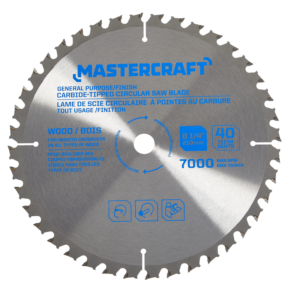Mastercraft 81/4in 40T Carbide Tipped Circular Saw Blade for Wood