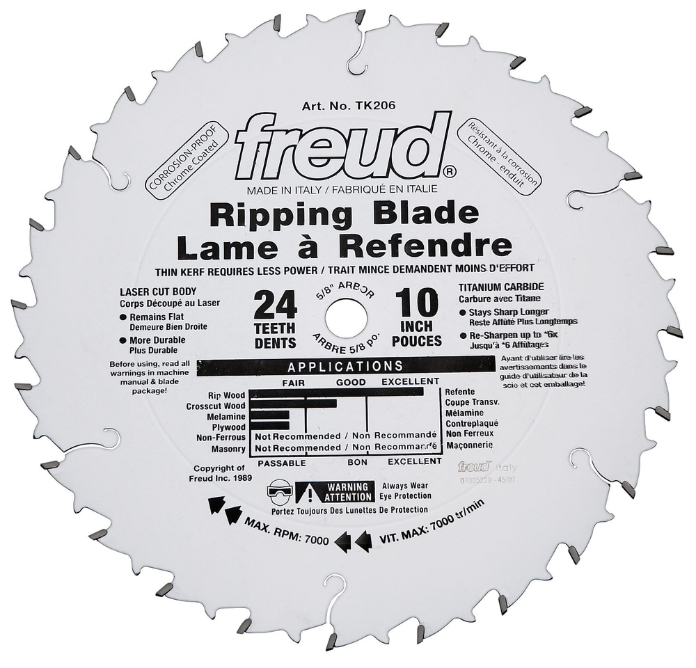 Freud 24T Circular Saw Blade, 10in Canadian Tire
