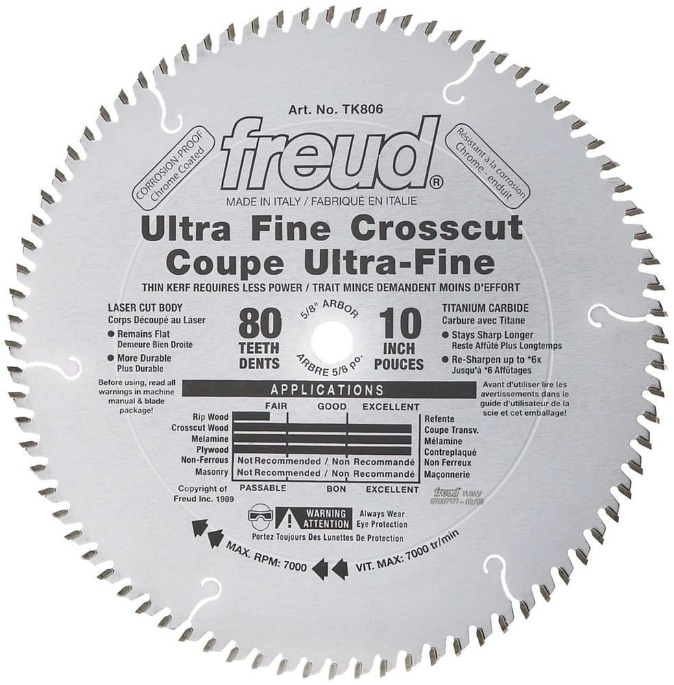 Freud 80T Circular Saw Blade, 10in Canadian Tire