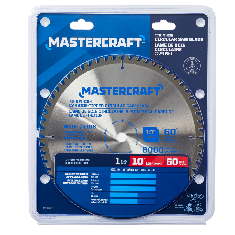 Mastercraft 10-in 60T Carbide Tipped Circular Saw Blade for Wood Canadian  Tire