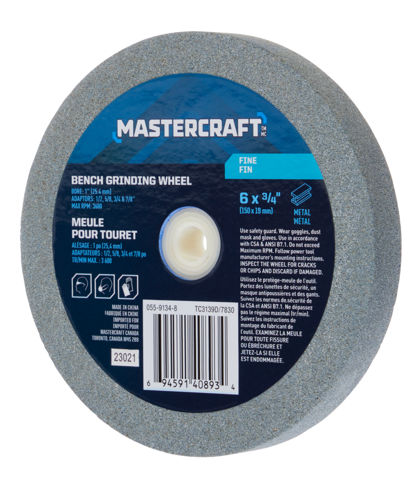 Mastercraft 6-in x 3/4-in 120 Grit Aluminum Oxide Bench Grinding Wheel/Disc  Kit for Metal