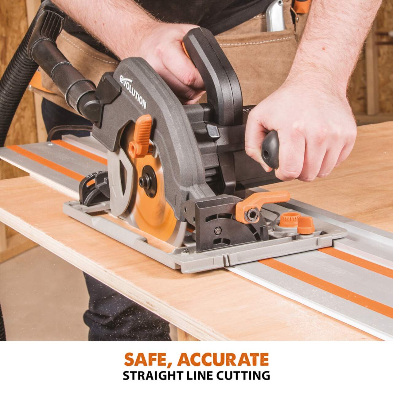 Aluminium track for shop circular saw