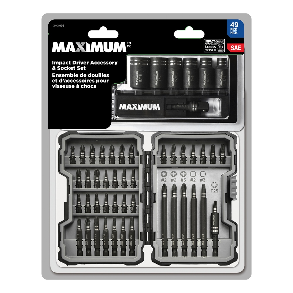Impact Driver Accessory Set, 42pc with Bonus Socket Set, 7pc