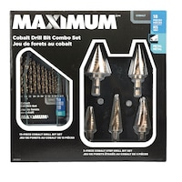 MAXIMUM Cobalt M-35 Drill Bit Set for Metal, 18-pc Front_Flat