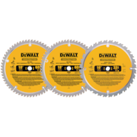 DEWALT DW3106P5B3C 10-in 32T & 2 x 60T Carbide Tipped Circular Saw Blade Set for Wood, Composite, 3-pk