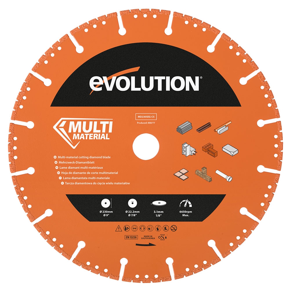 Evolution MultiPurpose Diamond Saw Blade with Segmented Edge, 7/8in