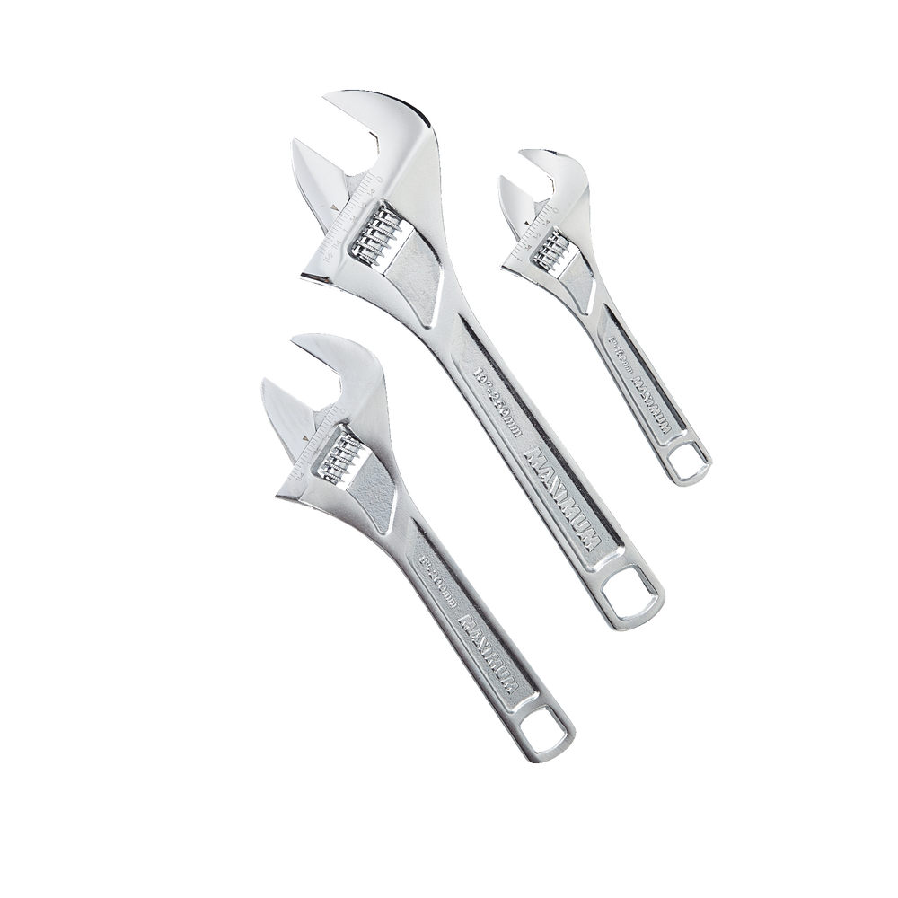 MAXIMUM WideJaw Adjustable Wrench Set, 3pc, 6in, 8in & 10in