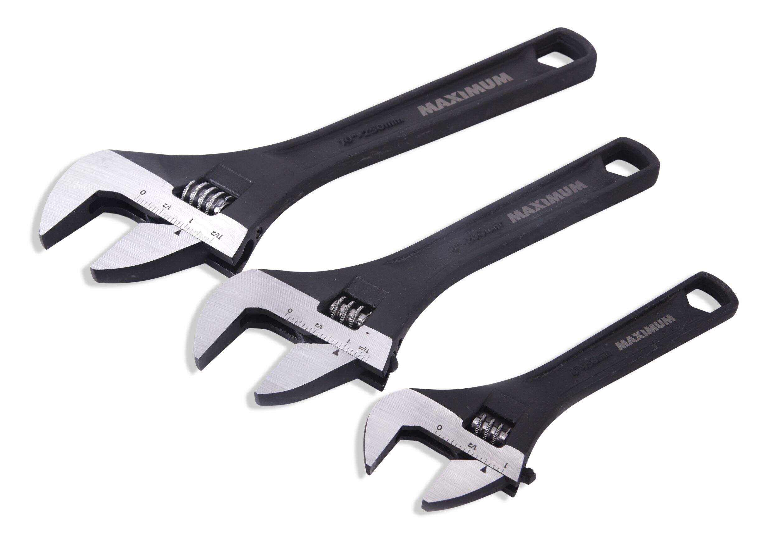 MAXIMUM WideJaw Adjustable Wrench Set, 3pc, 6in, 8in & 10in