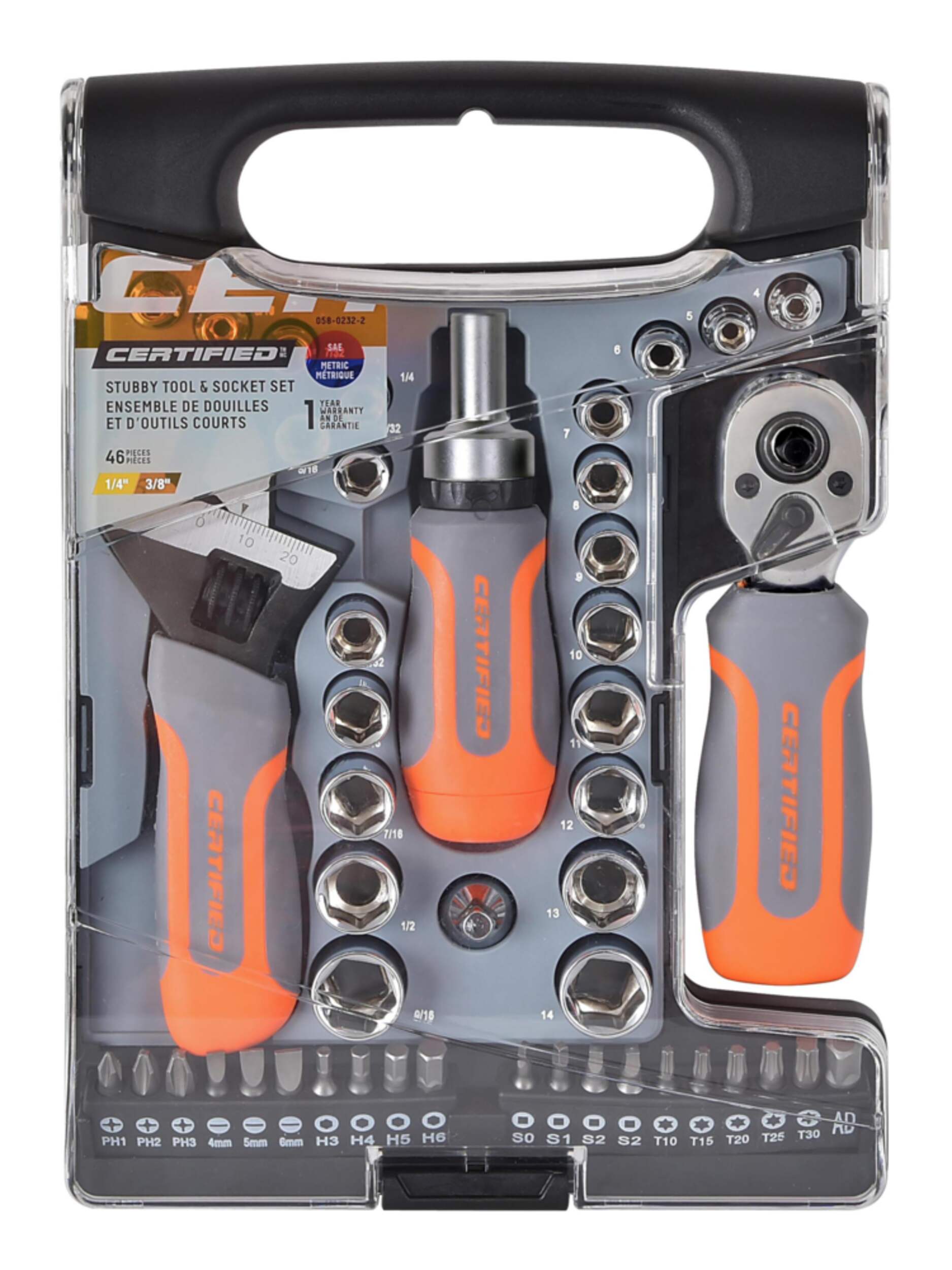 Certified Stubby Tool Box, 46-pc Front_Flat