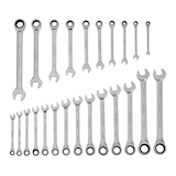 MAXIMUM Professional Grade Ratcheting Wrench Set, SAE/Metric, Nickel-Chrome Plating, 24-pc Front_Flat