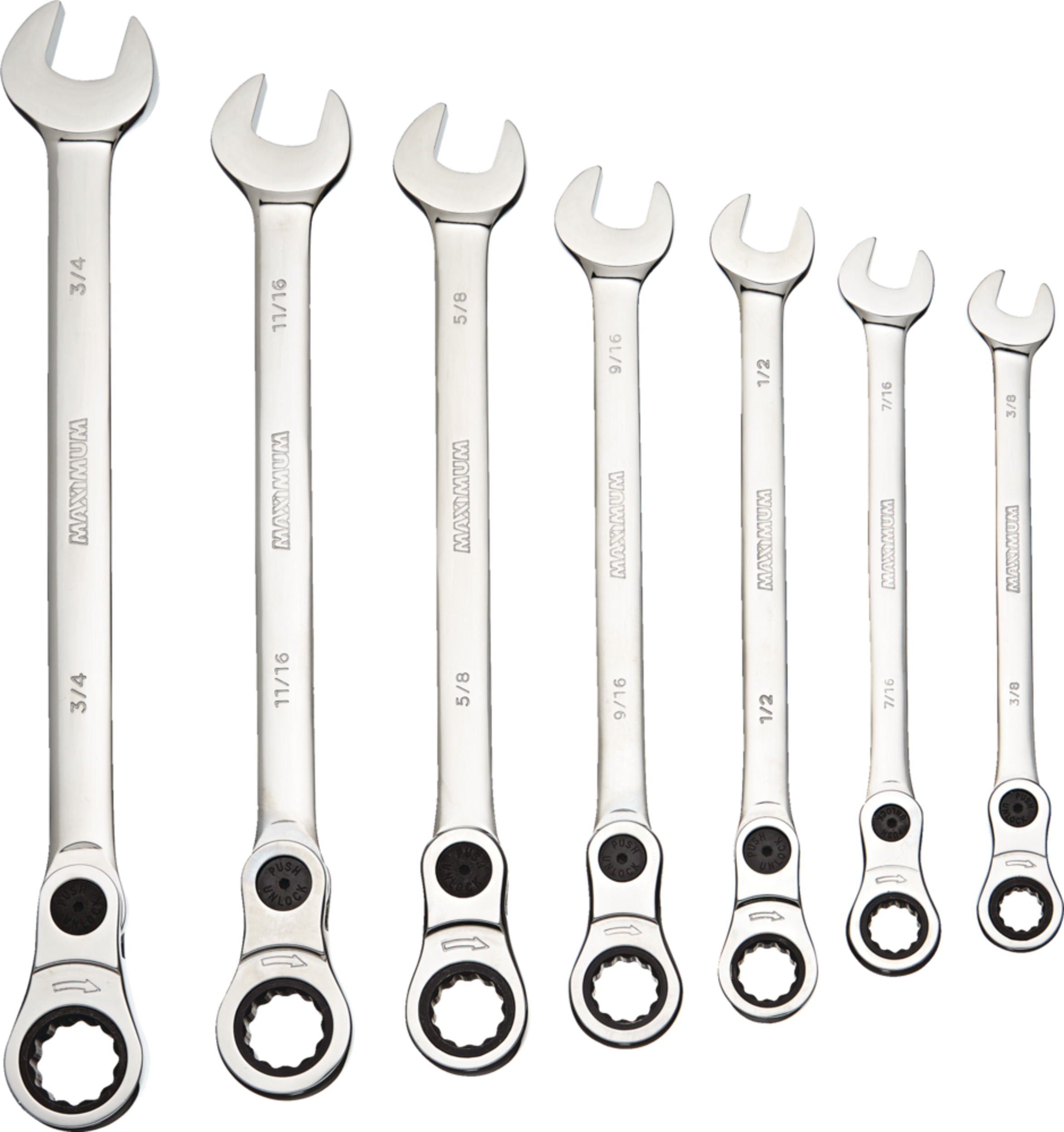 MAXIMUM Indexing Wrench Set, SAE, 7-pc Overhead_Flat