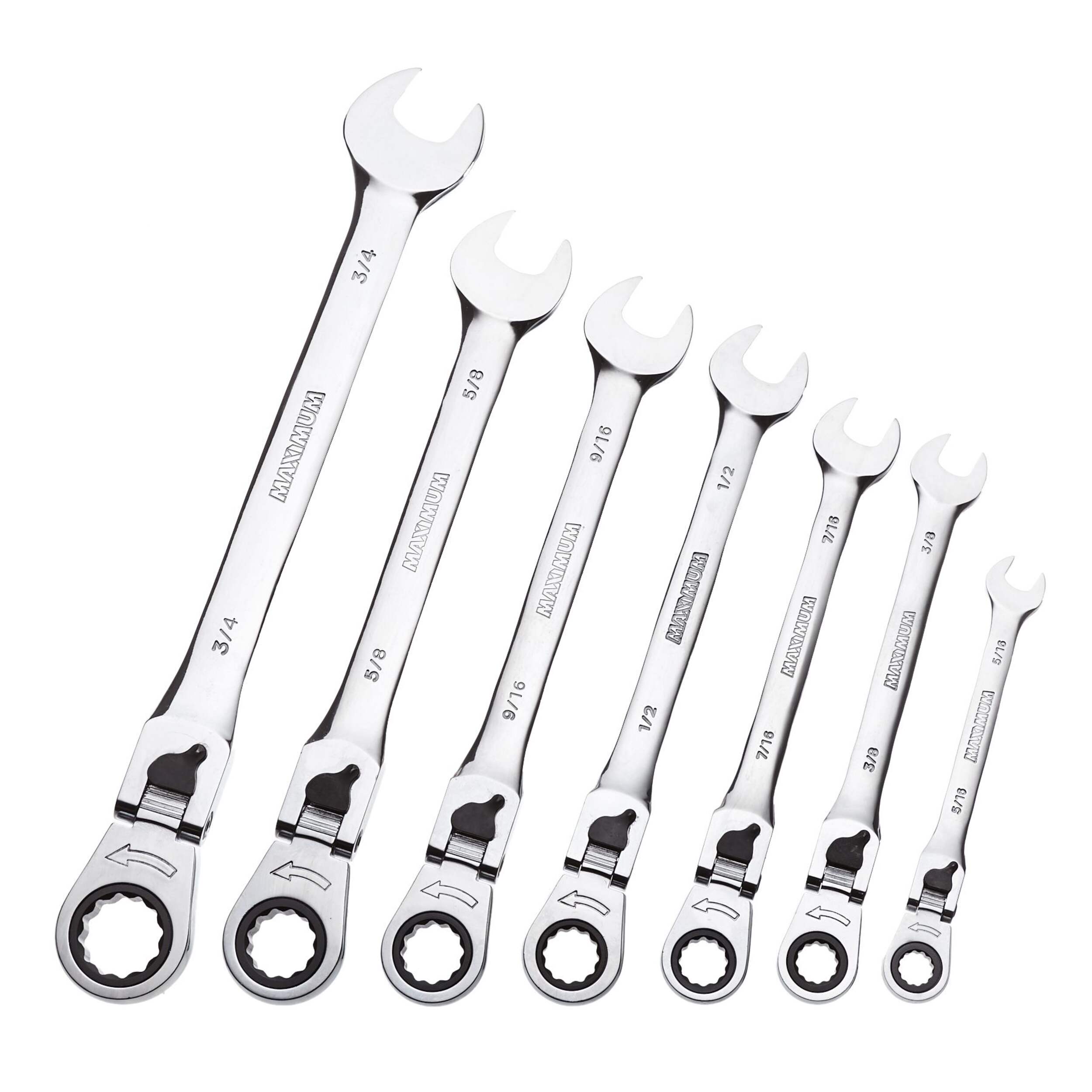 MAXIMUM Locking Flex-Head Ratcheting Wrench Set, SAE, 7-pc | Canadian Tire