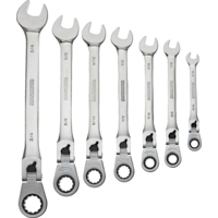 MAXIMUM Locking Flex-Head Ratcheting Wrench Set, SAE, 7-pc Overhead_Flat