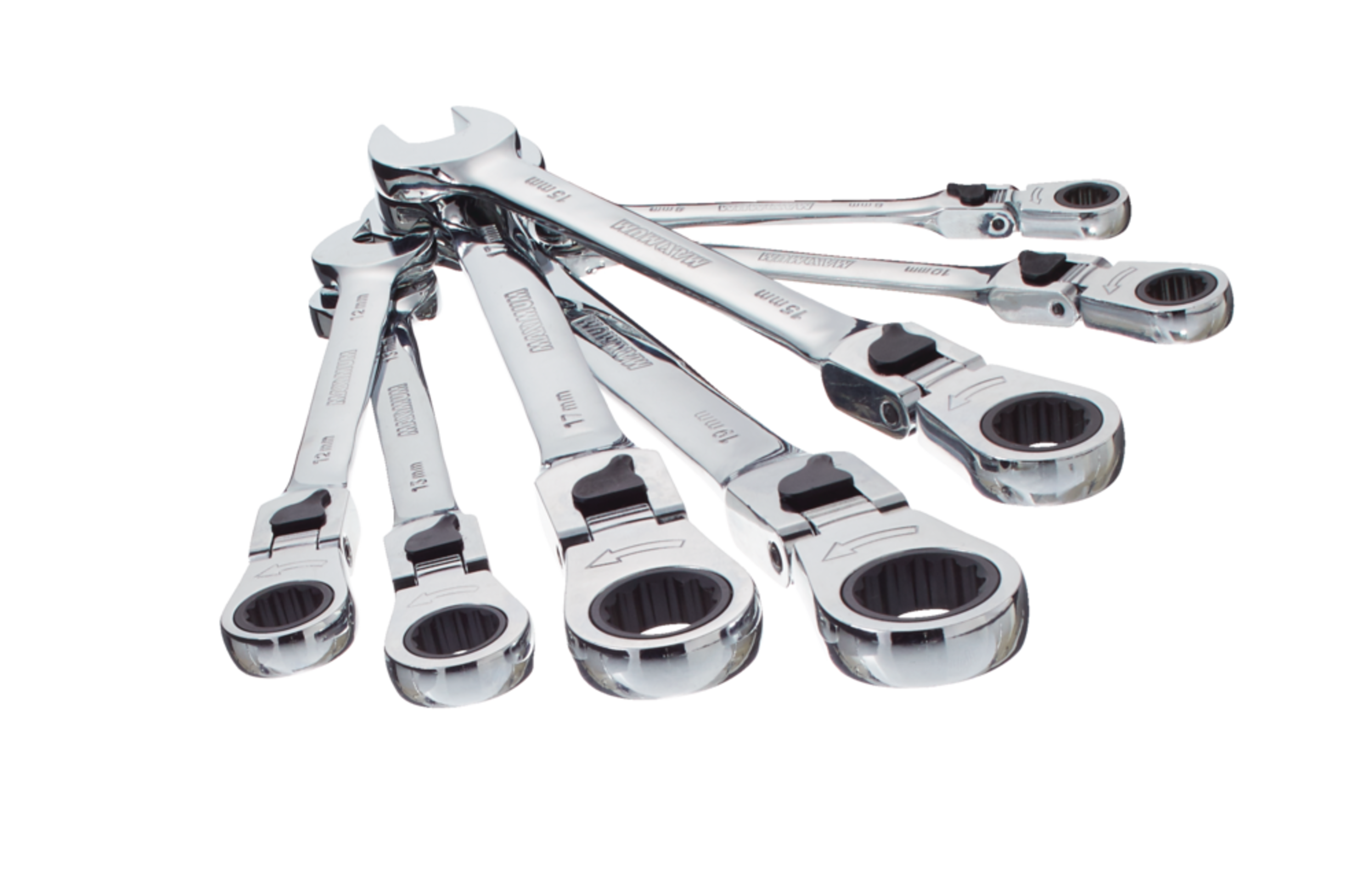 MAXIMUM Locking Flex-Head Ratcheting Wrench Set, Metric, 7-pc Composite_or_Mixed