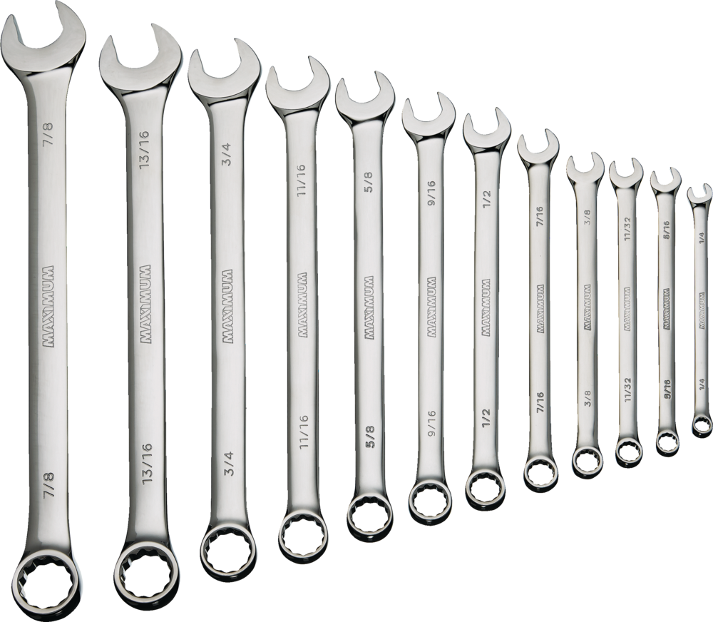 MAXIMUM Clinch Long Beam Wrench Set, SAE, 12-pc